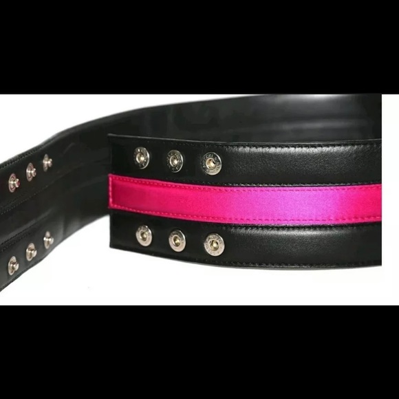 Gorgeous Alexander McQueen pink and black belt that accessories any outfit. main image 4